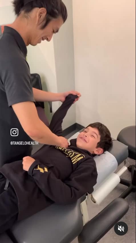 chiropractic adjustment on kid